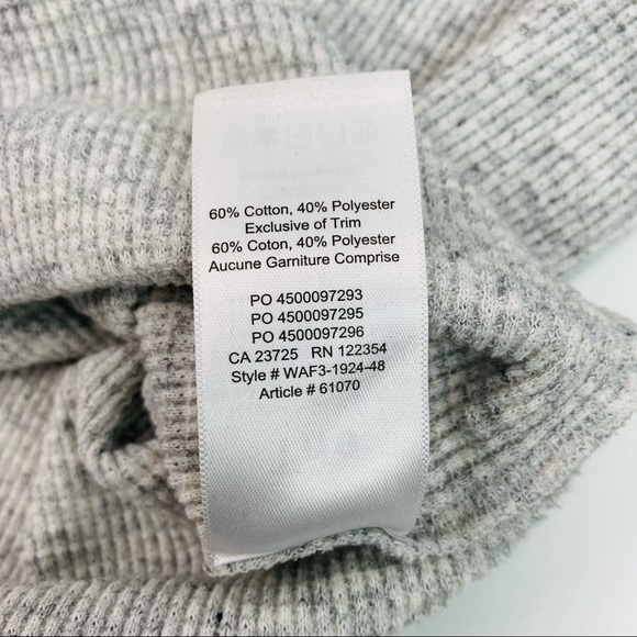 TNA Aritzia Loose Cowl Neck Long Sleeve Waffle Top Heather Grey - Picture 9 of 11